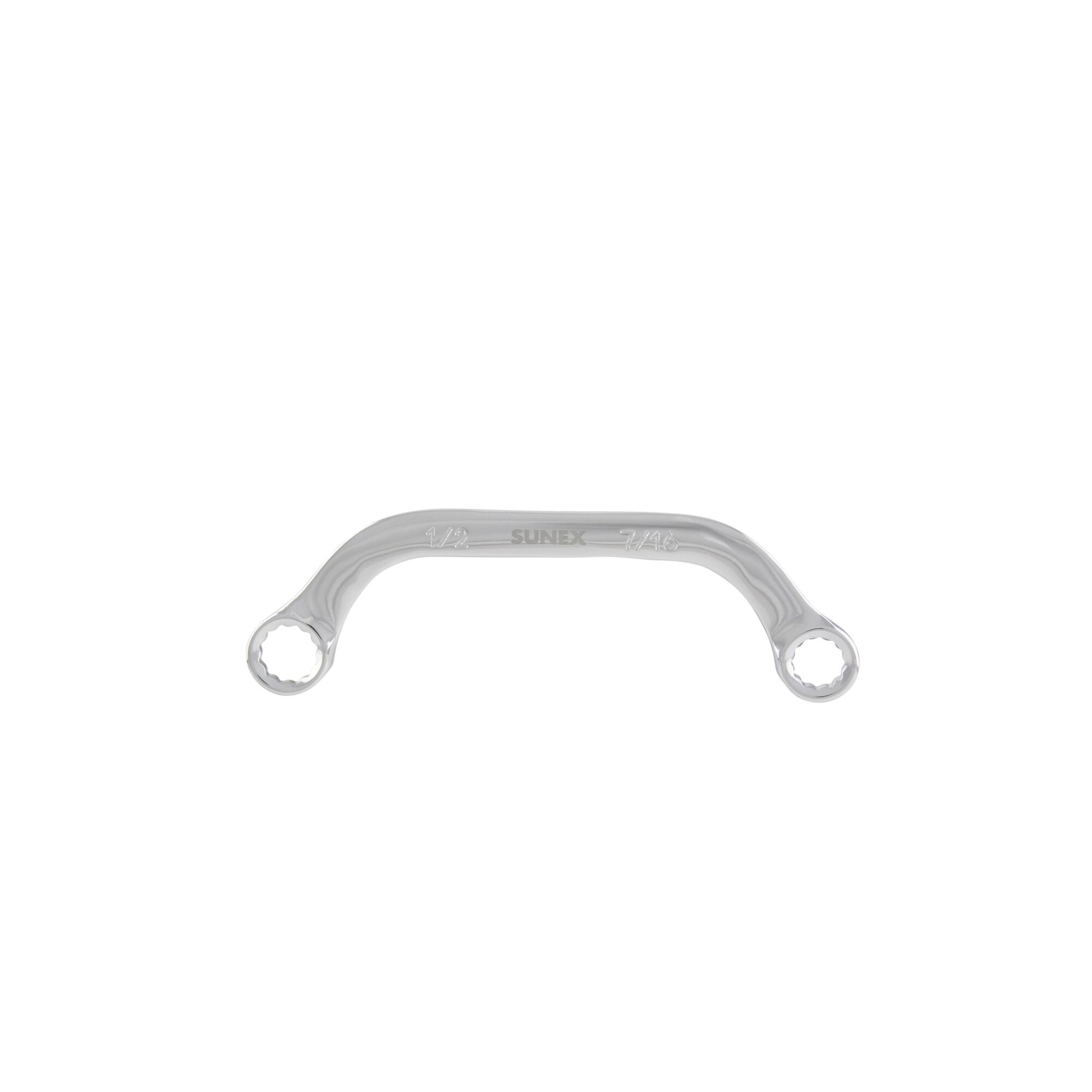 Sunex Tools Half Moon Box Wrench — 7/16in. x 1/2in., Fully Polished, Drop-Forged Alloy Steel, Model# 993502